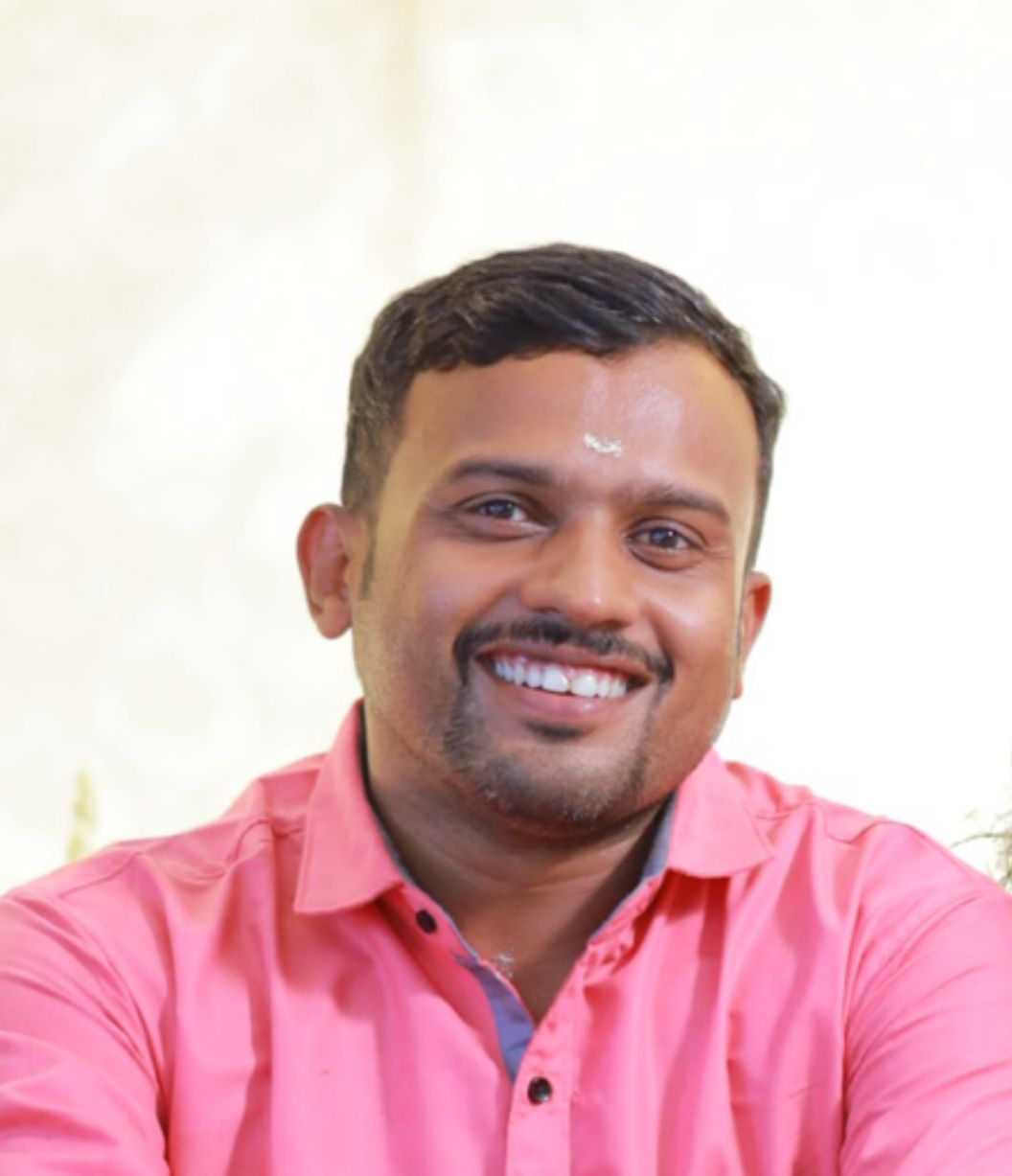Portrait of Ajin, sound healing practitioner from Kerala, India